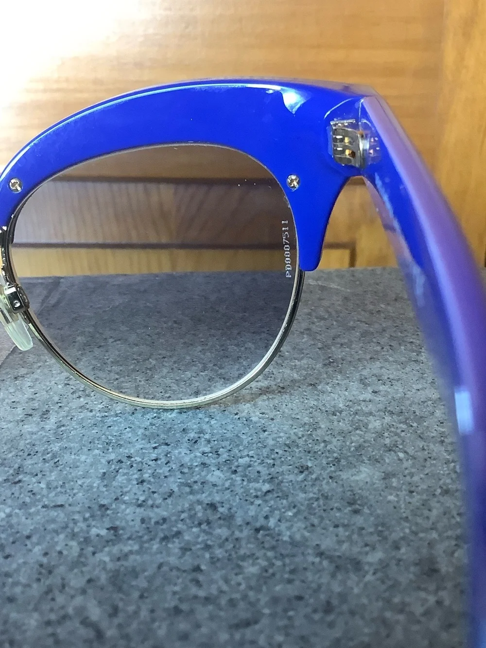 Blue Cat-Eye Sunglasses with Rhinestone Accent - Women Accessories